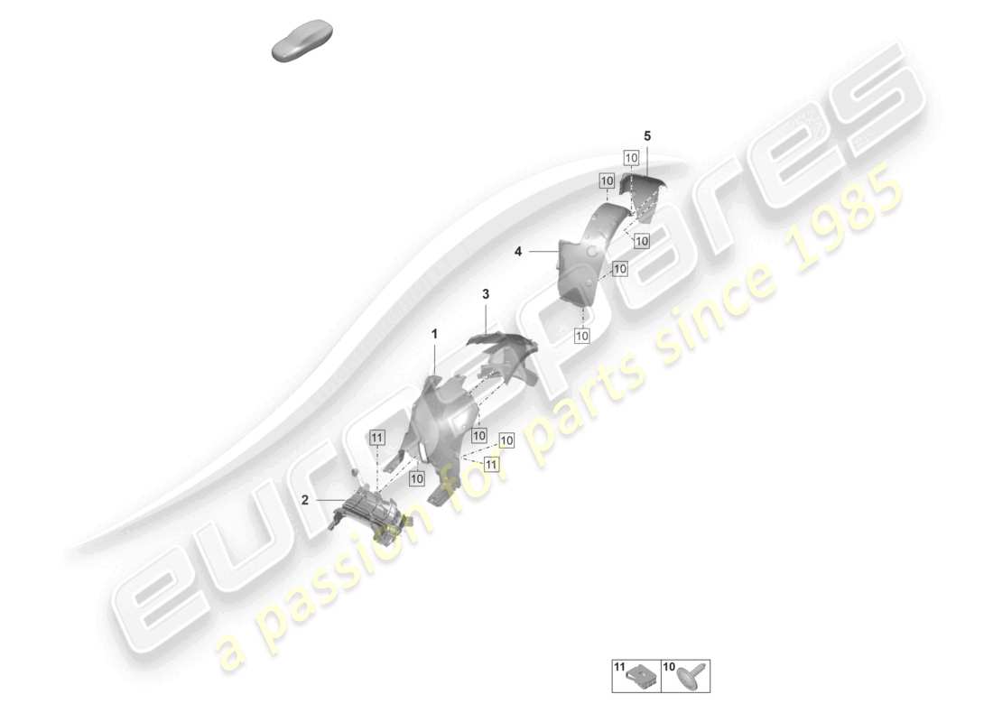 porsche 2024 (992-2 gt3/rs/st) wheel housing liner part diagram