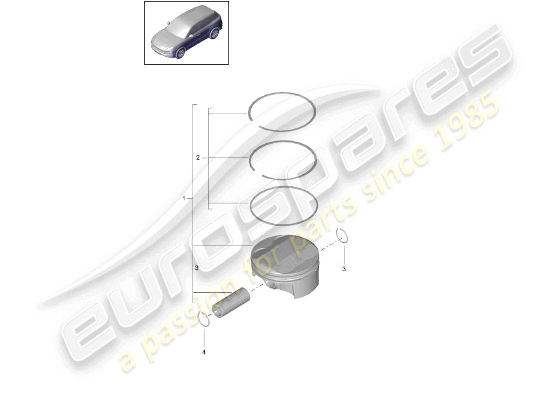 porsche 2021 (cayenne e3 9ya/9yb) piston part diagram
