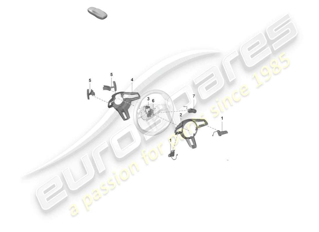 porsche 2022 (992-1 gt3/rs/st) accessories steering wheel part diagram