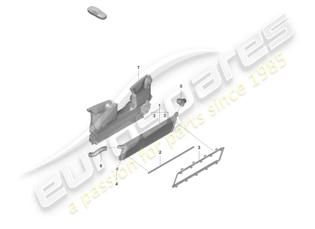 porsche 2024 (992-2 gt3/rs/st) cooler for coolant front center for vehicles with additional coolant radiator part diagram