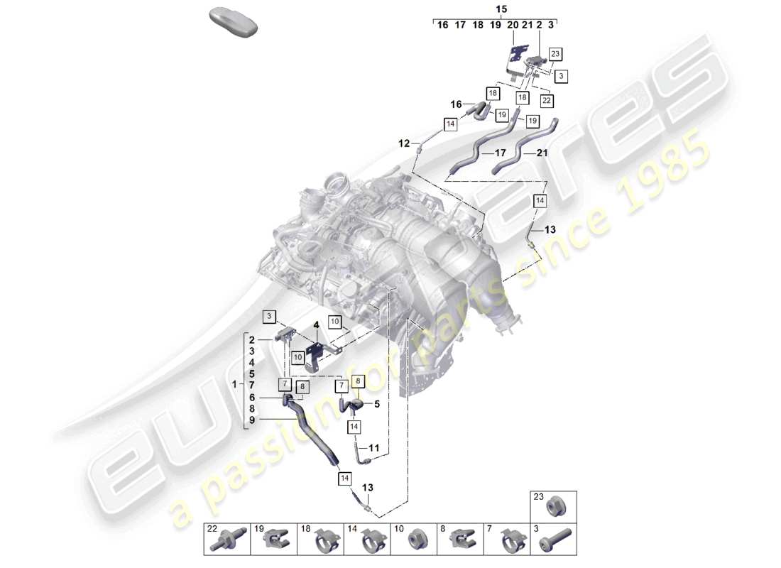 porsche 2025 (cayenne e3 pa) control line for pressure difference sensor part diagram