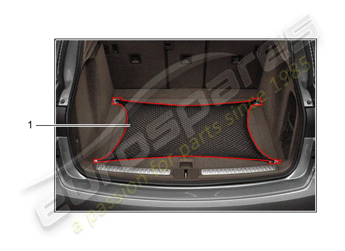 porsche 2016 (tequipment macan) cargo net parts diagram