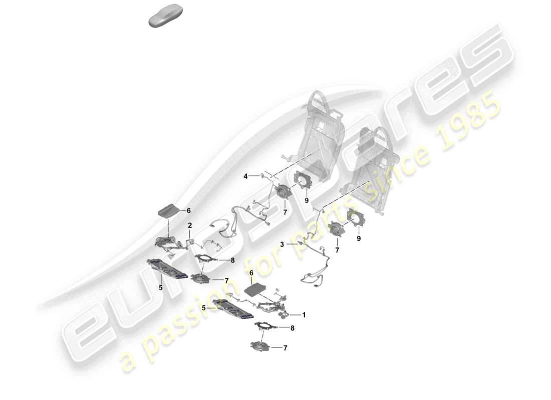 porsche 2025 (panamera 976) electrics back seat part diagram