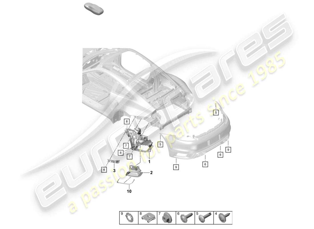 porsche 2026 (992-2 turbo / s) bumper rear fasteners part diagram