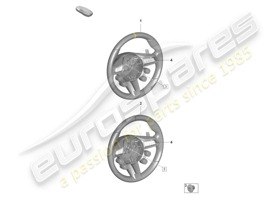 porsche 2023 (992-1 gt3/rs/st) multifunction steering wheel gt3 rs - pdk - part diagram