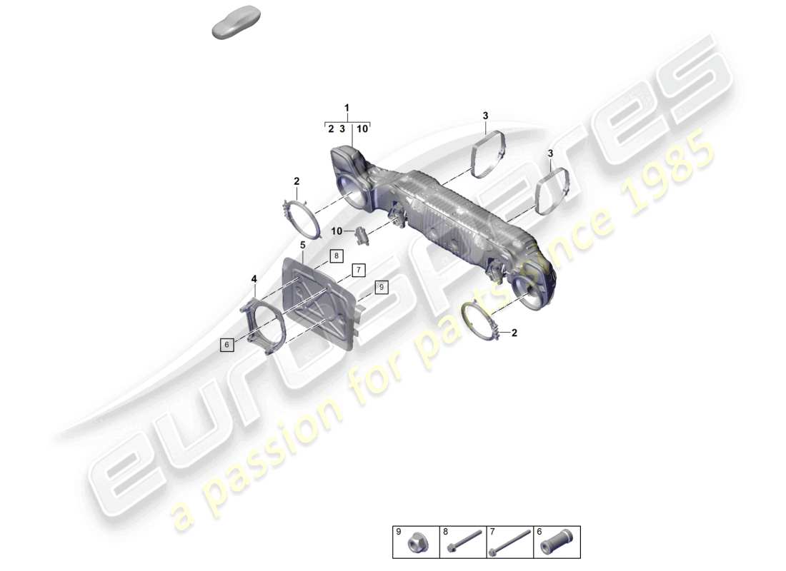 porsche 2025 (992-2 gt3/rs/st) silencer part diagram