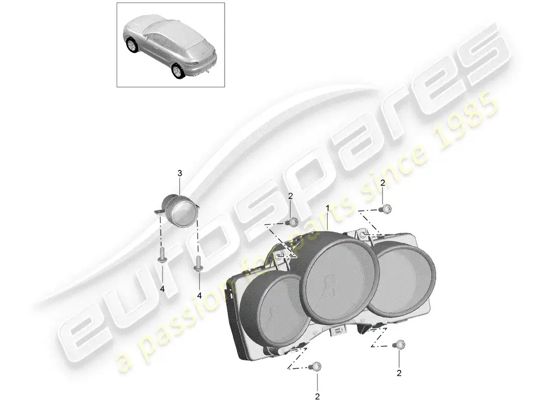 porsche 2014 (macan) instrument cluster parts diagram