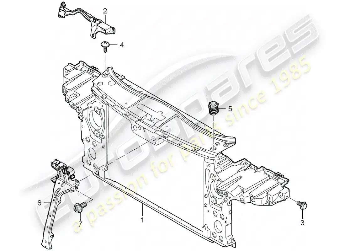 porsche 2009 (cayenne e1 9pa) bracket part diagram