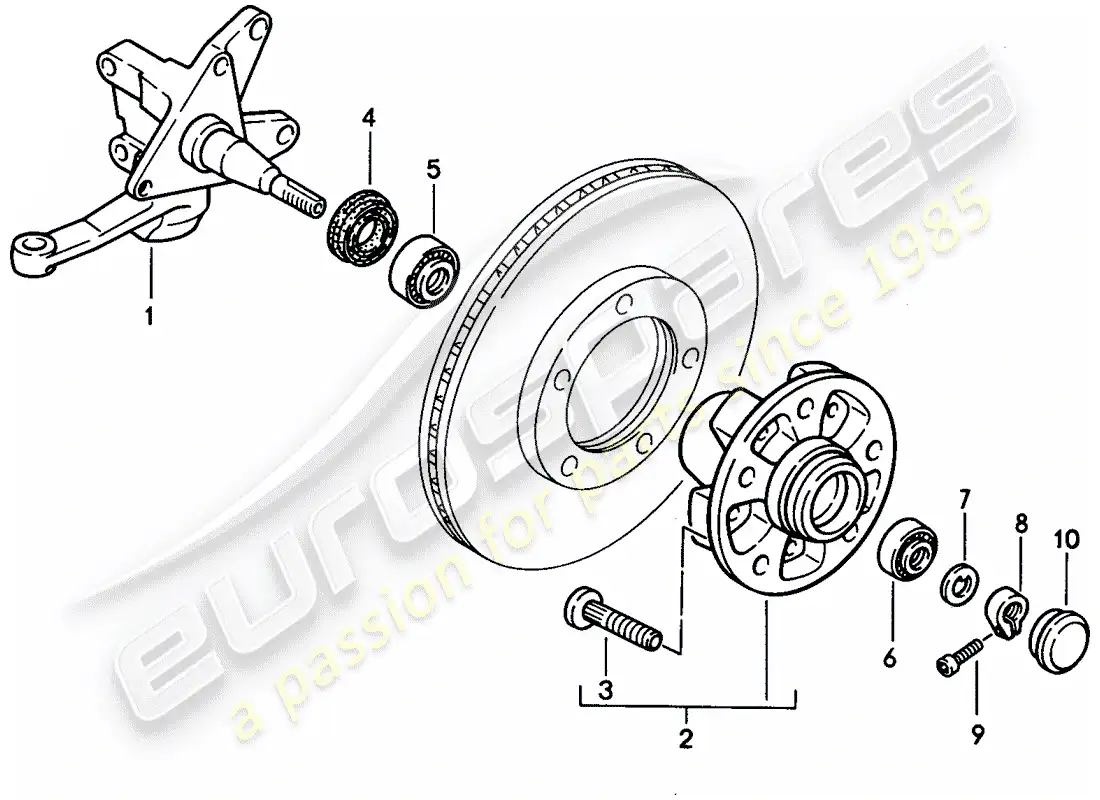 porsche 1989 (944) steering knuckle - lubricants parts diagram
