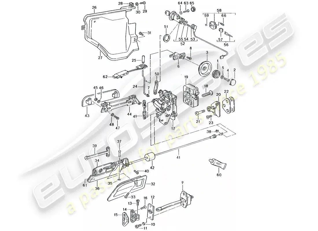 porsche 1989 (928) installation parts - for - door parts diagram