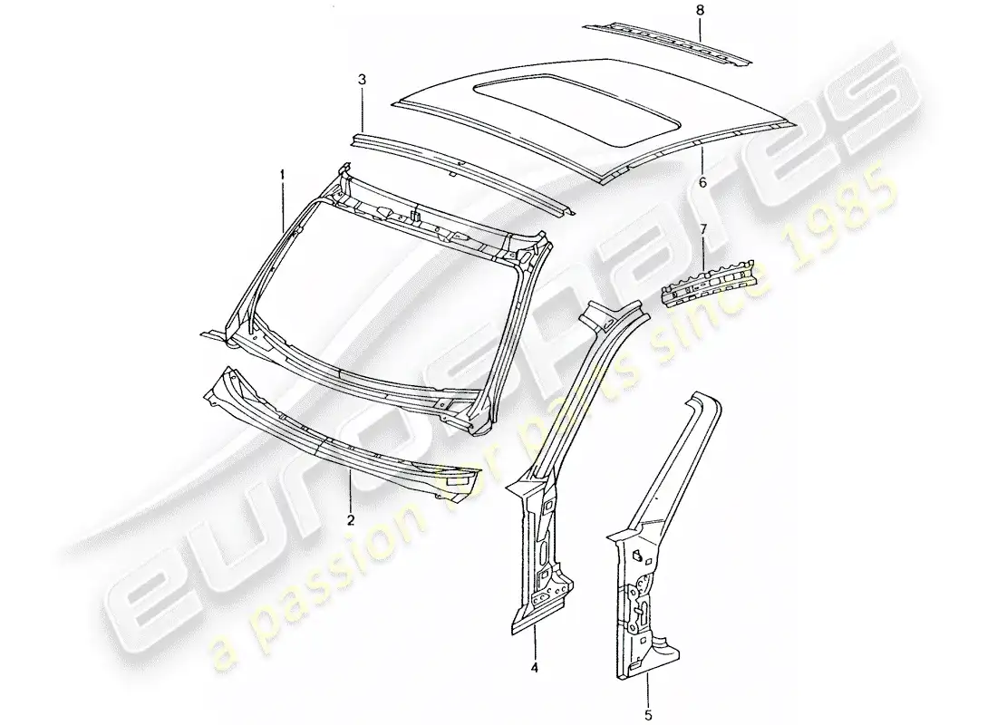 porsche 2005 (996 turbo / gt2) cowl parts diagram