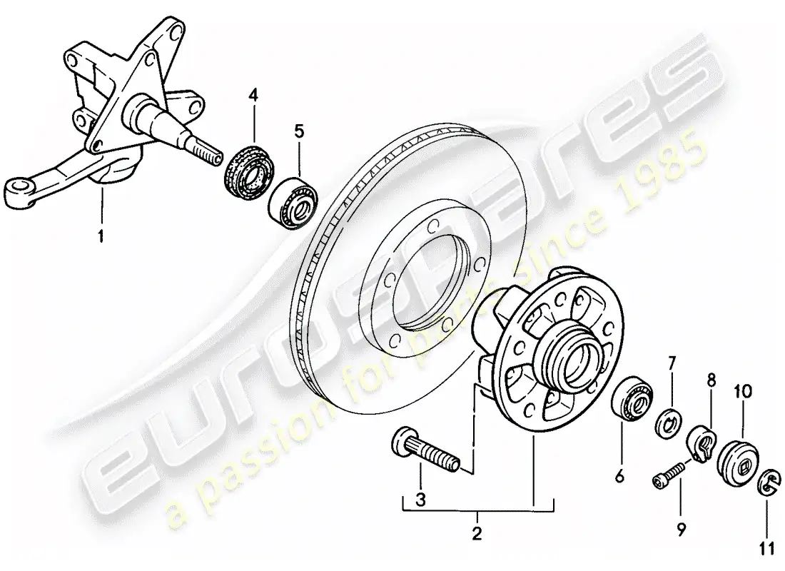porsche 1982 (944) steering knuckle - lubricants parts diagram