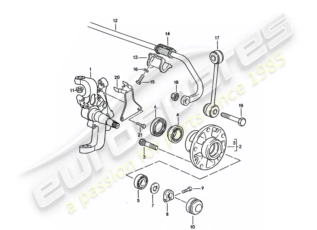 porsche 1995 (928) steering knuckle - lubricants parts diagram