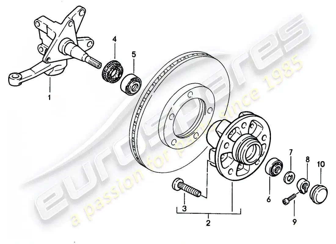 porsche 1993 (968) steering knuckle - lubricants parts diagram