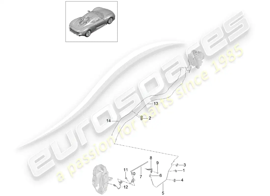 porsche 2015 (918 spyder) brake line parts diagram