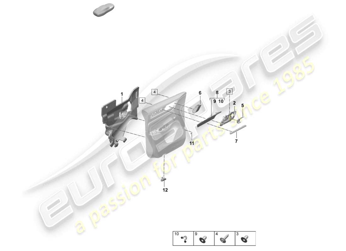 porsche 2025 (macan-e) accessories front doors door panel part diagram