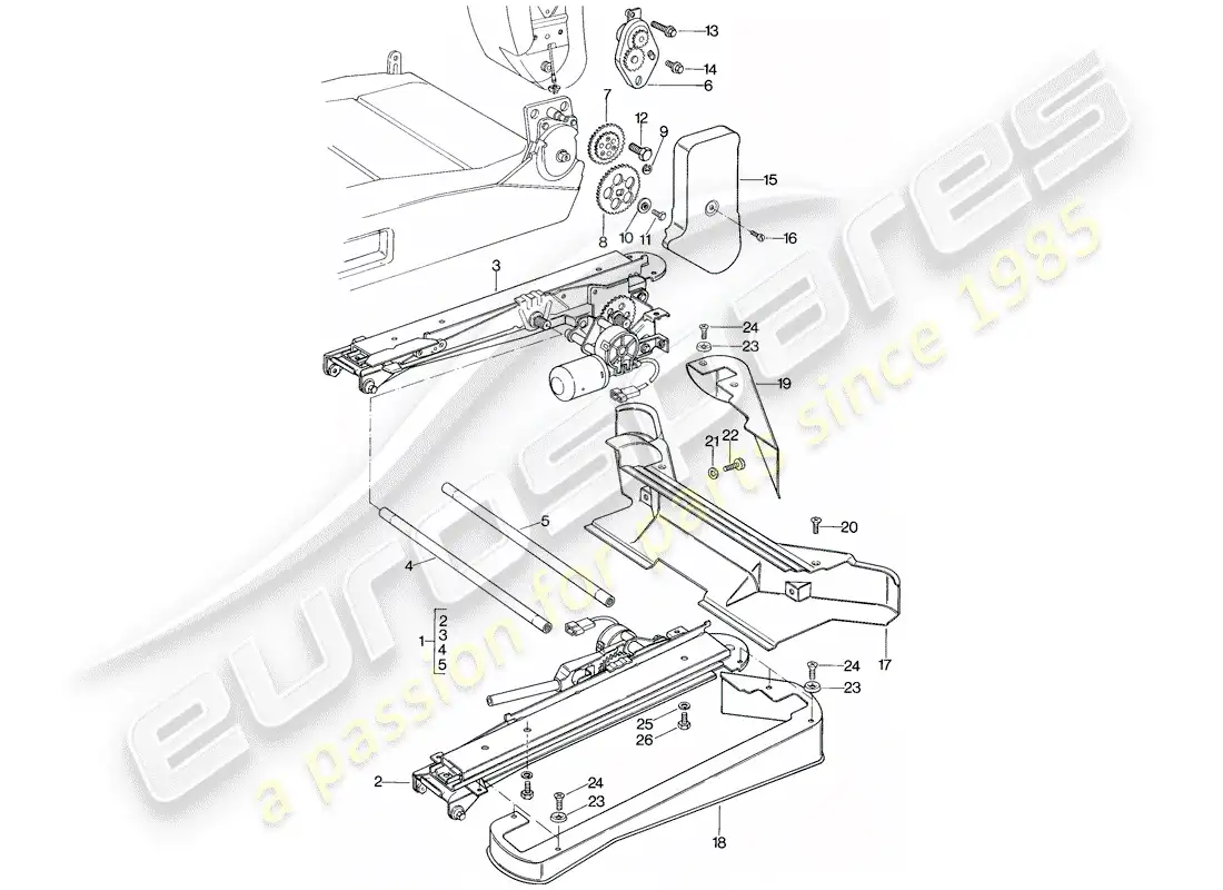 porsche 1984 (928) front seat - electrical equipment - d >> - mj 1984 parts diagram