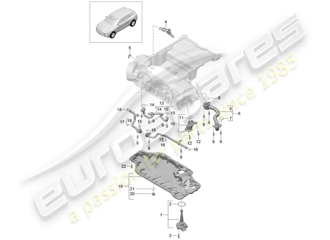 porsche 2016 (macan) intake manifold parts diagram