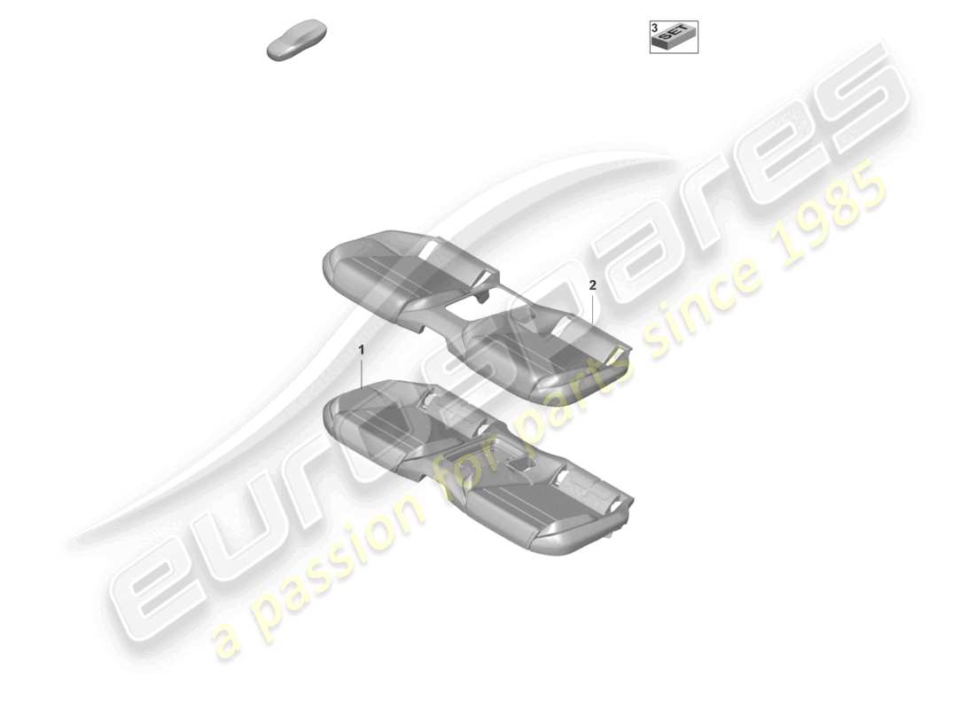 porsche 2021 (taycan 9j1-1) foam part seat cover standard seat comfort seat sports seat for models with seat venti- lation part diagram