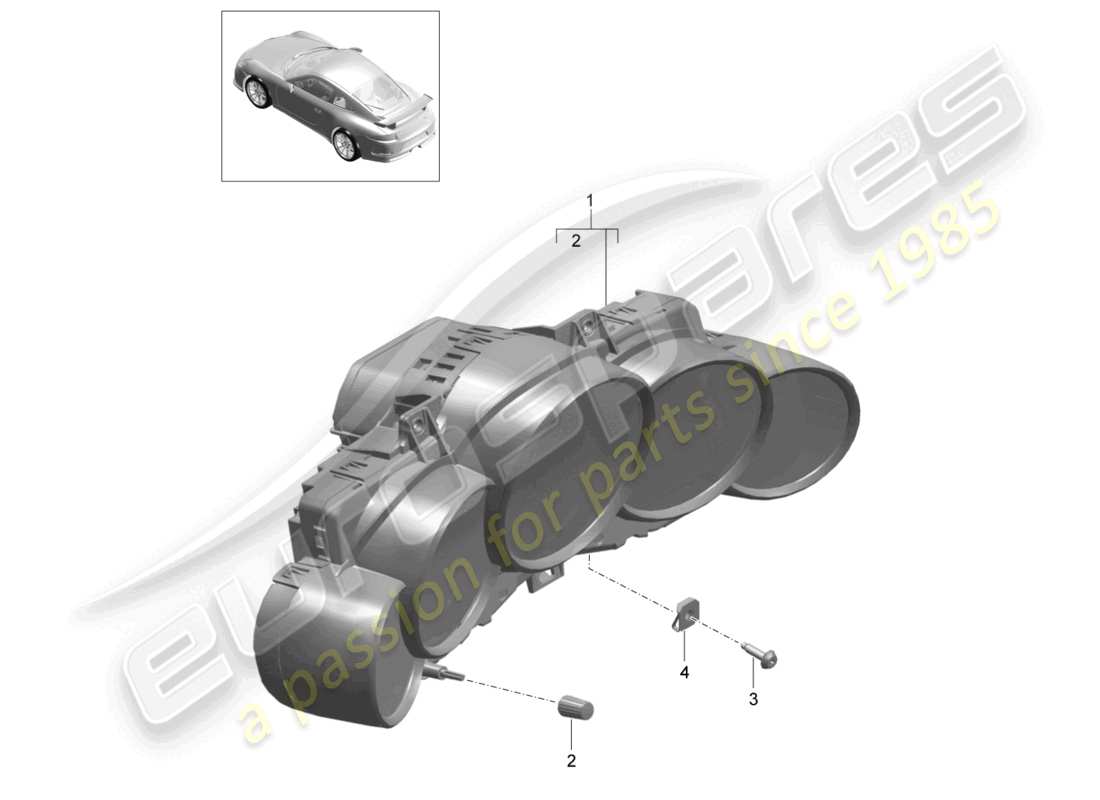 porsche 2021 (991-2 r/gt3/rs) combi-instrument dial d >>- mj 2017 part diagram