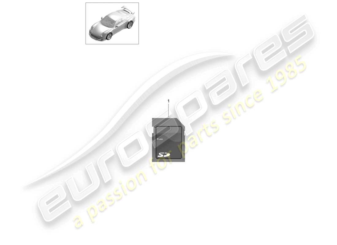 porsche 2021 (991-2 r/gt3/rs) sd card for navigation system update d - mj 2017>> part diagram