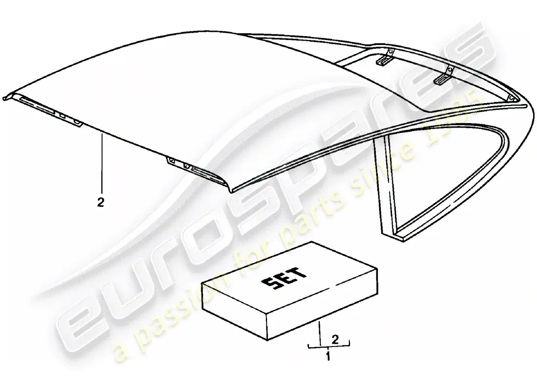 porsche 1982 (911) hardtop parts diagram