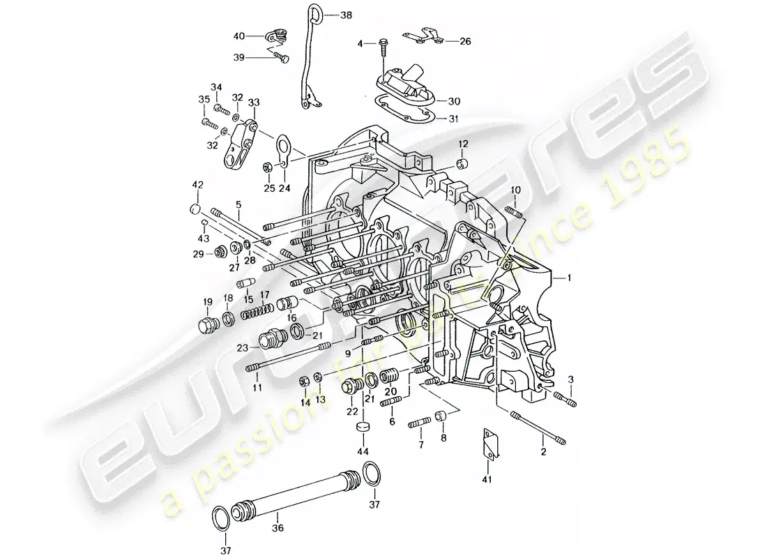 porsche 1998 (993) crankcase - repair set for maintenance - see illustration: parts diagram
