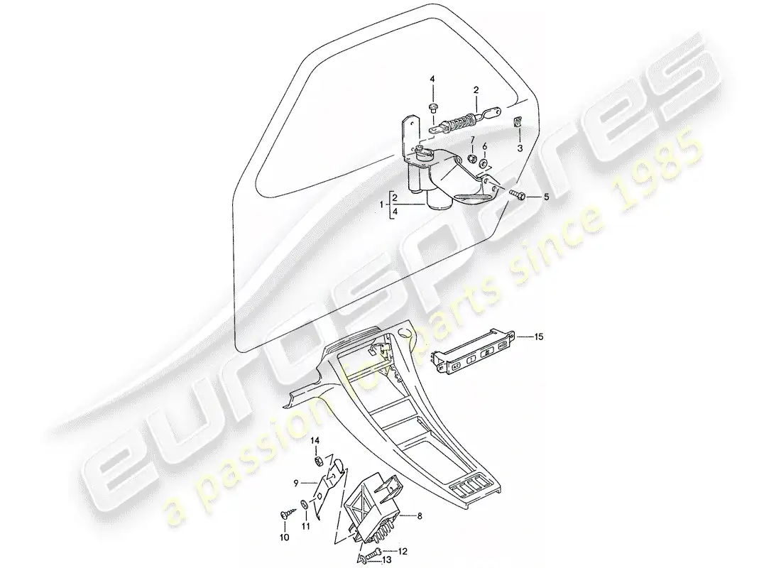 porsche 1989 (928) central locking system - d >> - mj 1988 parts diagram