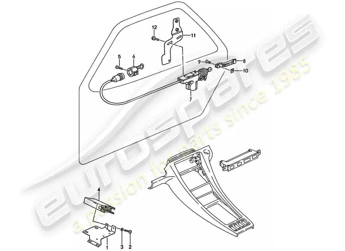 porsche 1989 (928) central locking system - d - mj 1989>> parts diagram
