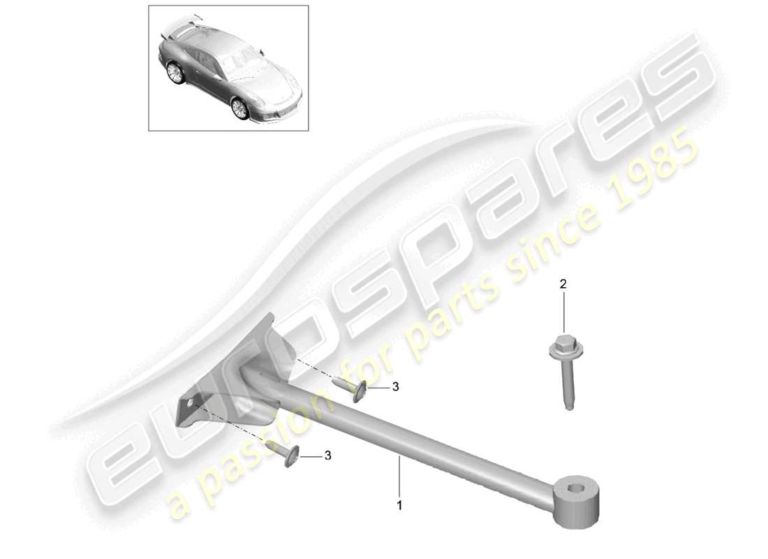 porsche 2021 (991-2 r/gt3/rs) dome strut part diagram