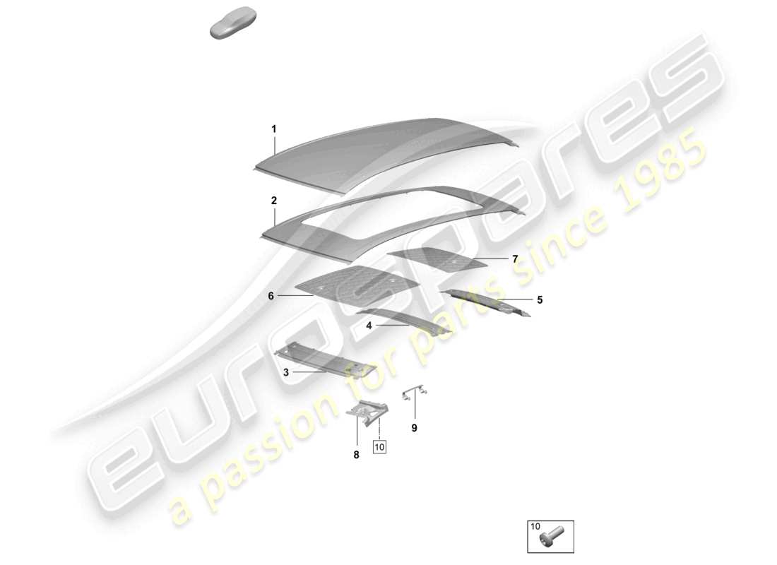 porsche 2025 (macan-e) outer roof panel scuttle part diagram