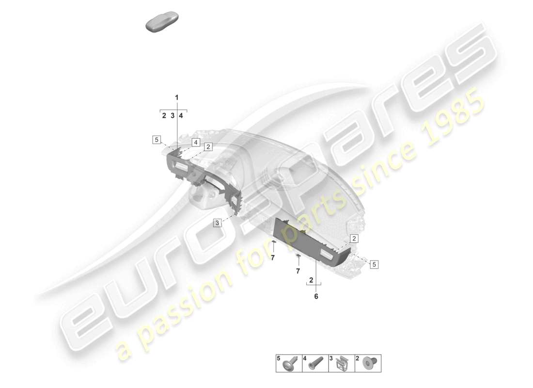 porsche 2025 (taycan 9j1-2) molding for dashboard part diagram