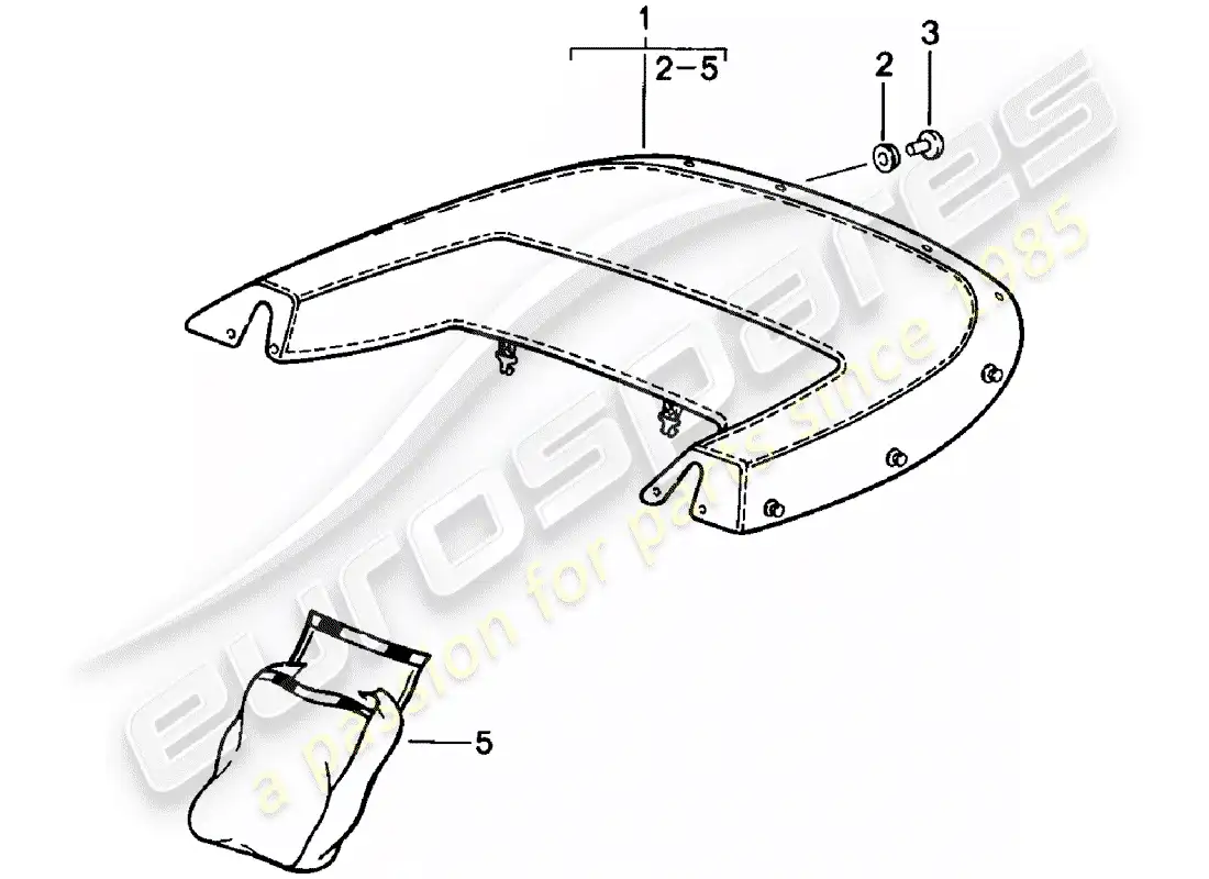 porsche 1982 (911) boot cover parts diagram