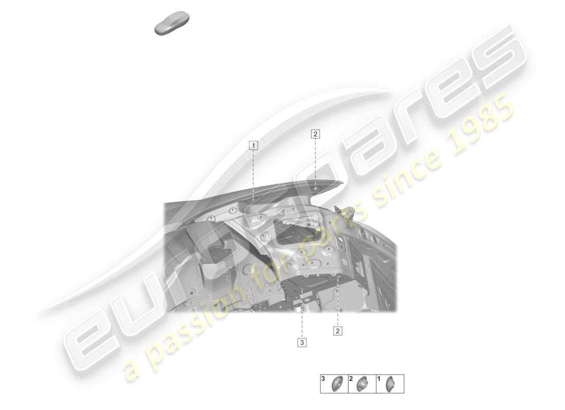 porsche 2022 (taycan 9j1-1) cross panel left a. right rear light part diagram