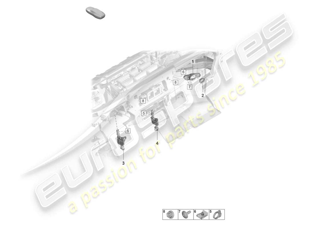 porsche 2023 (panamera 971-2) air conditioning fasteners and suspension brackets part diagram