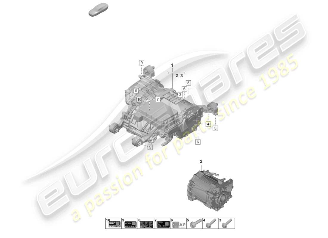 porsche 2026 (taycan 9j1-2) replacement engine traction motor for elec. drive rear axle part diagram