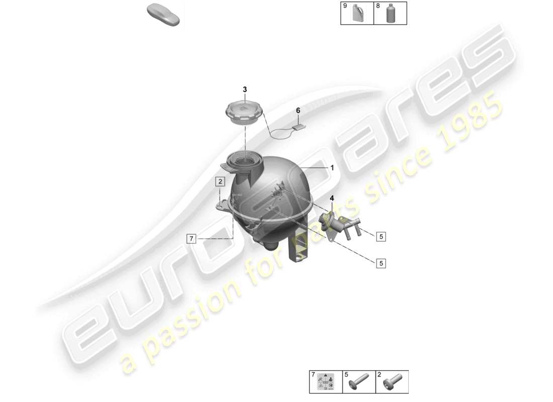 porsche 2026 (macan-e) coolant expansion tank part diagram