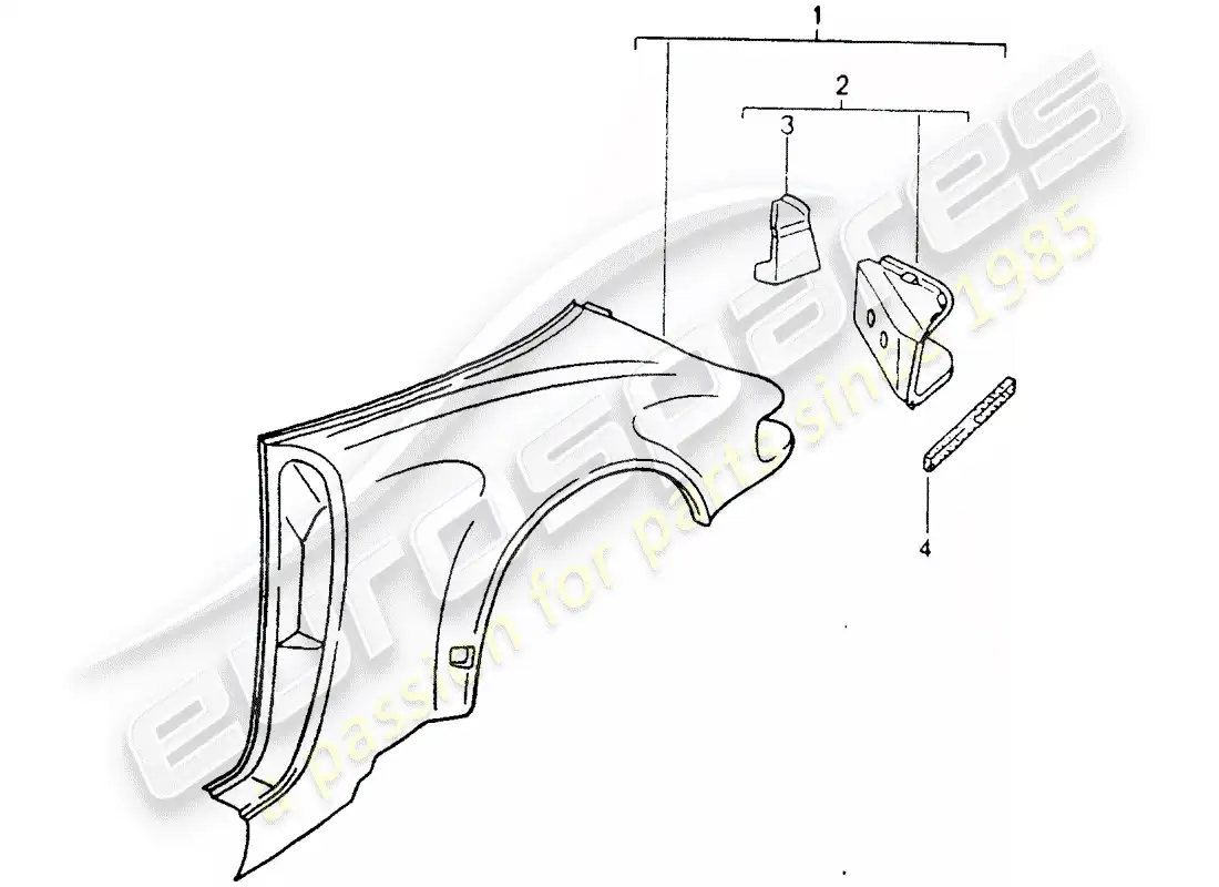 porsche 1990 (964) exterior panelling parts diagram