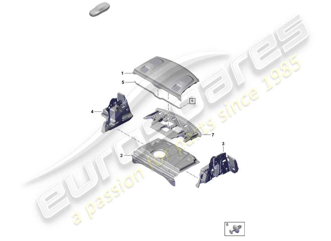 porsche 2022 (taycan 9j1-1) tray sound absorber part diagram