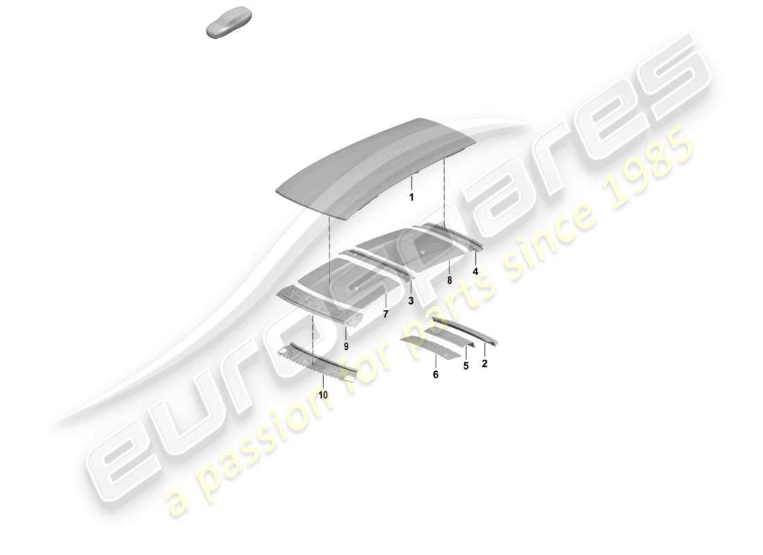 porsche 2026 (taycan 9j1-2) outer roof panel cross member part diagram