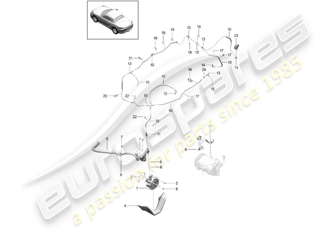 porsche 2026 (718 boxster) vacuum system engine vacuum pump part diagram