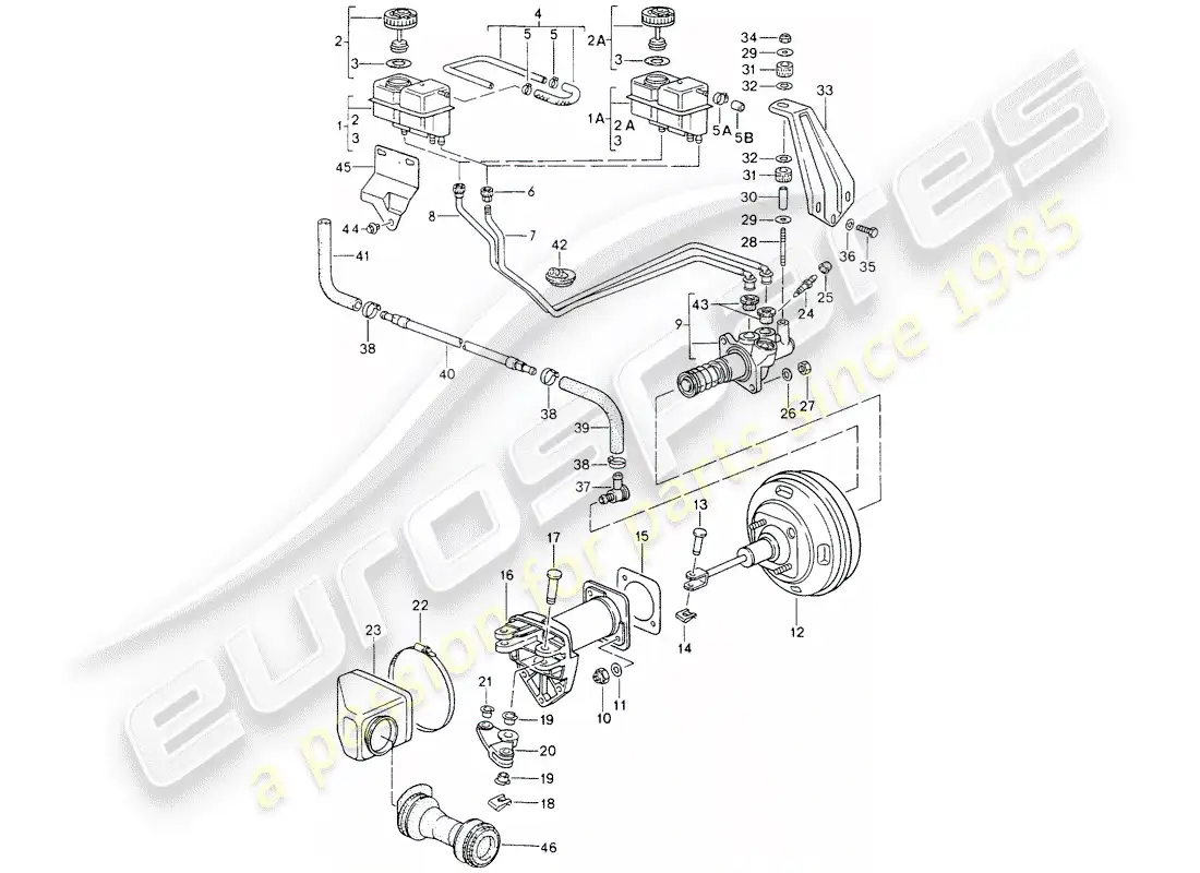 porsche 1990 (964) reservoir for - brake fluid - brake master cylinder parts diagram