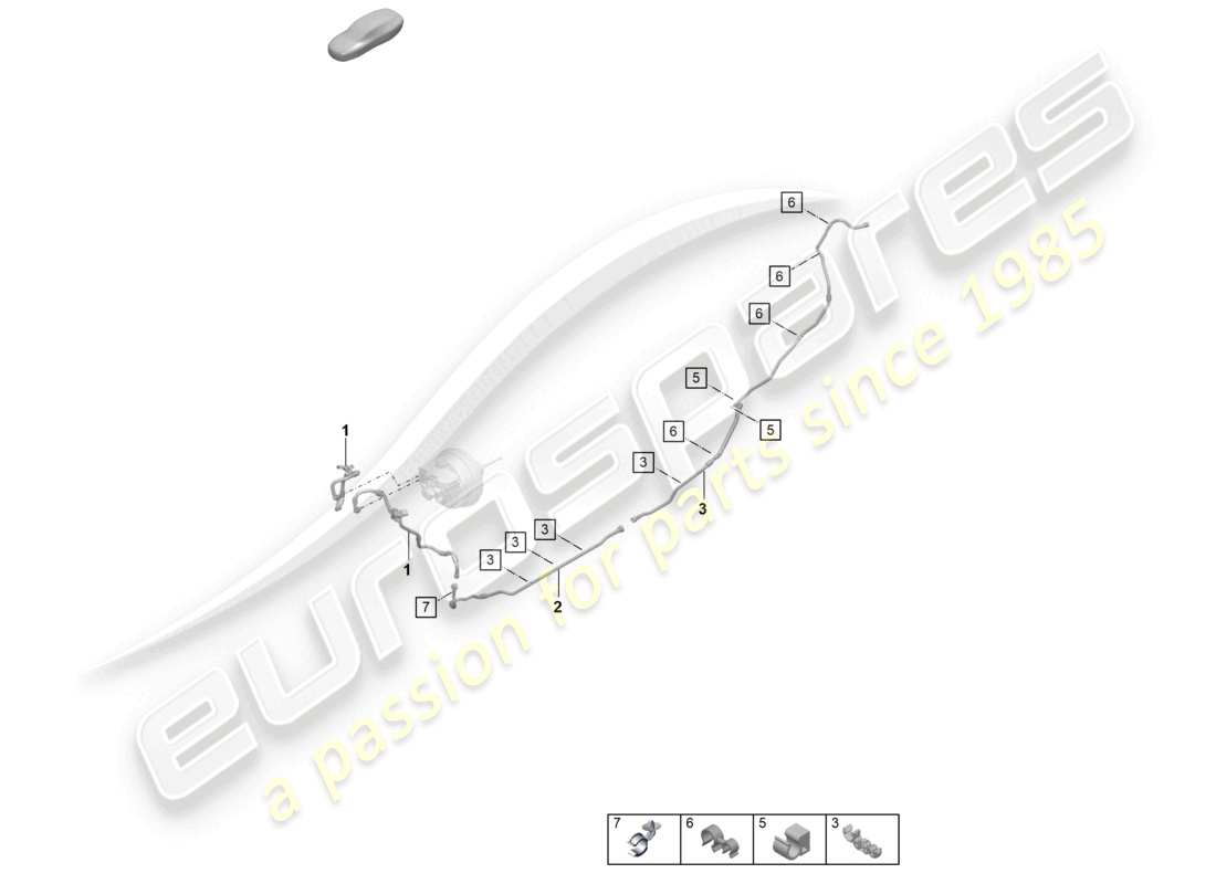 porsche 2025 (992-2 gt3) vacuum line part diagram