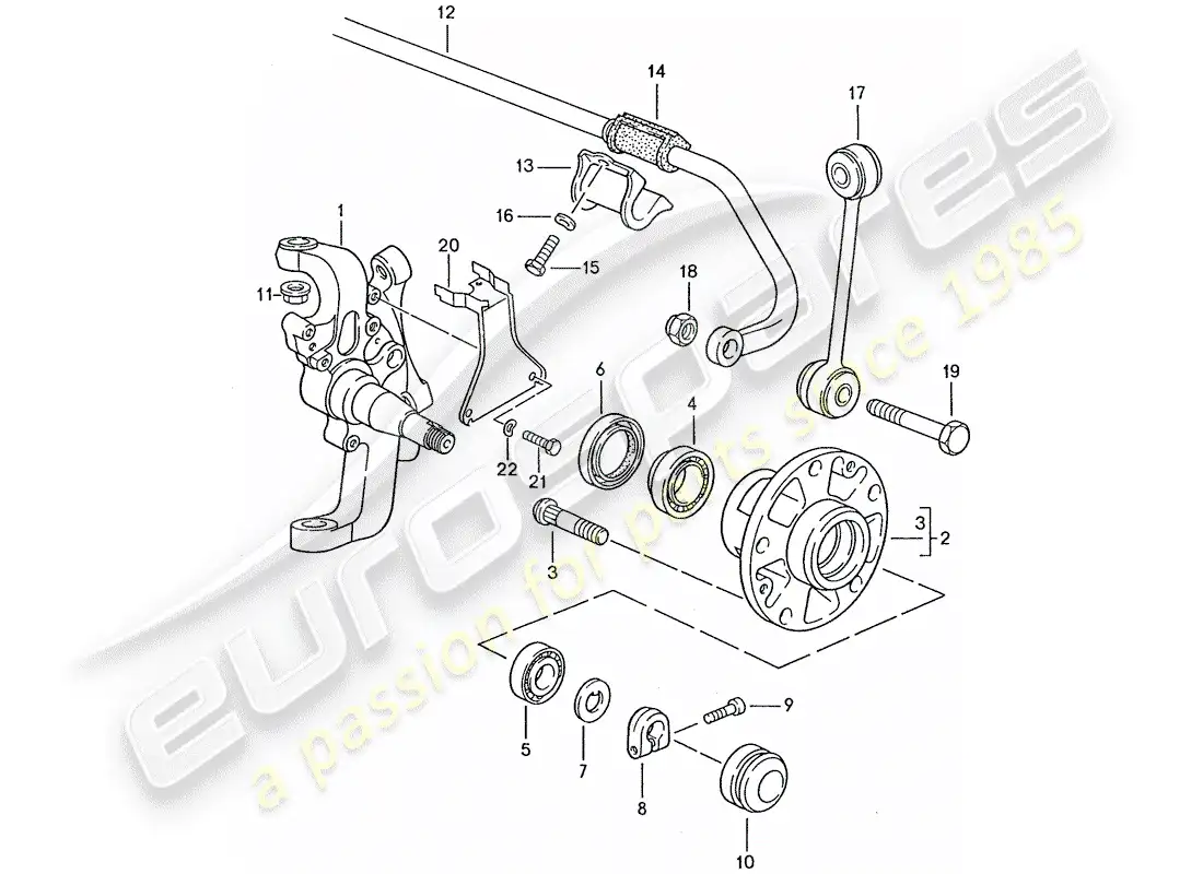 porsche 1990 (928) steering knuckle - lubricants parts diagram