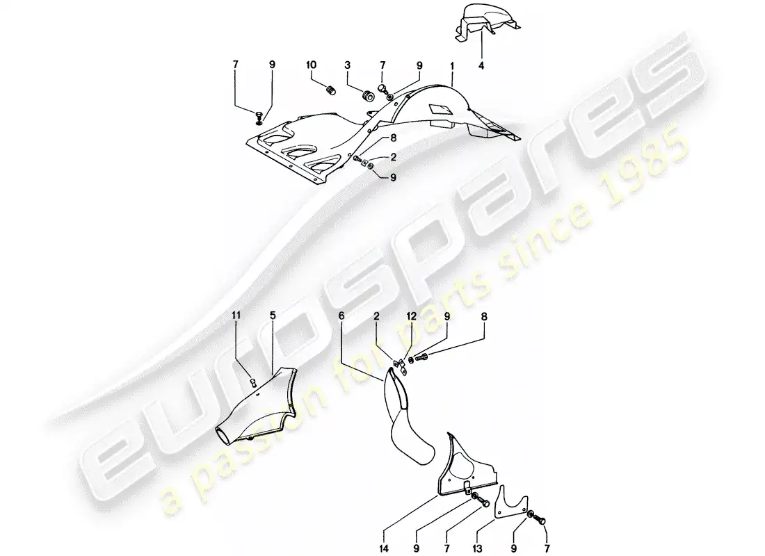 porsche 1974 (914) air duct parts diagram