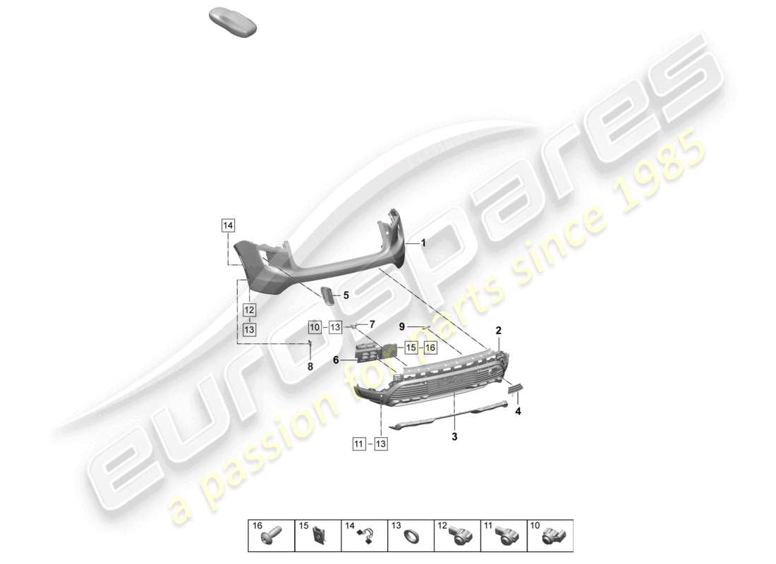 porsche 2025 (macan-e) bumper rear parts diagram