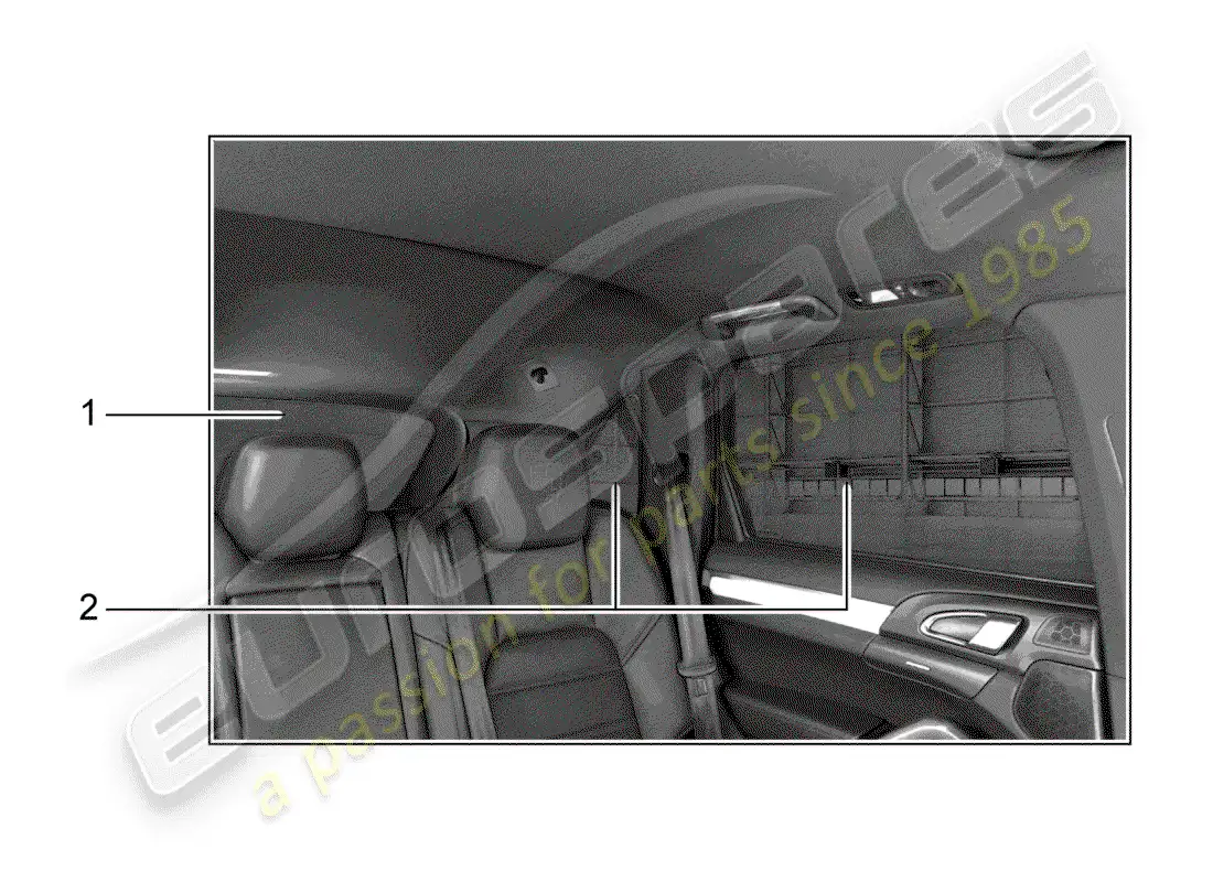 porsche 2010 (tequipment cayenne) grill parts diagram