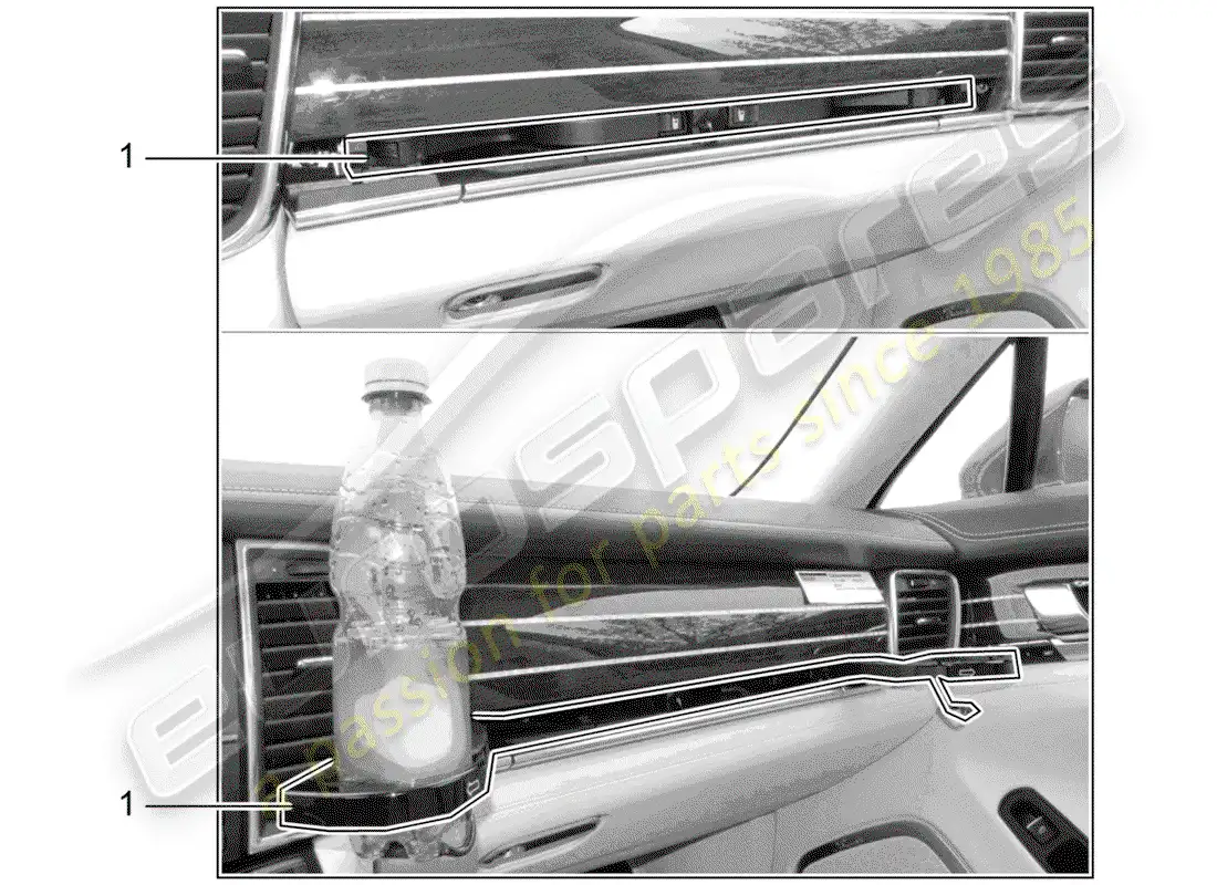 porsche 2013 (tequipment panamera) cup holder parts diagram