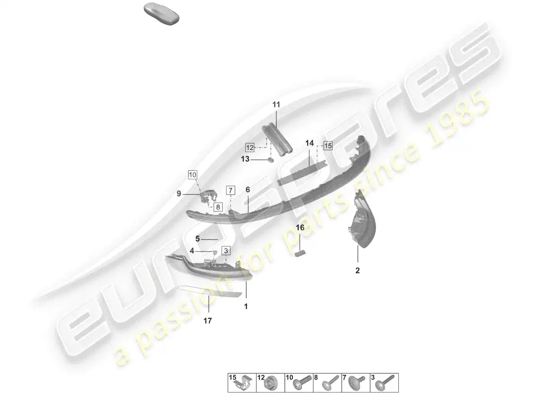 porsche 2020 (992-1) rear light parts diagram