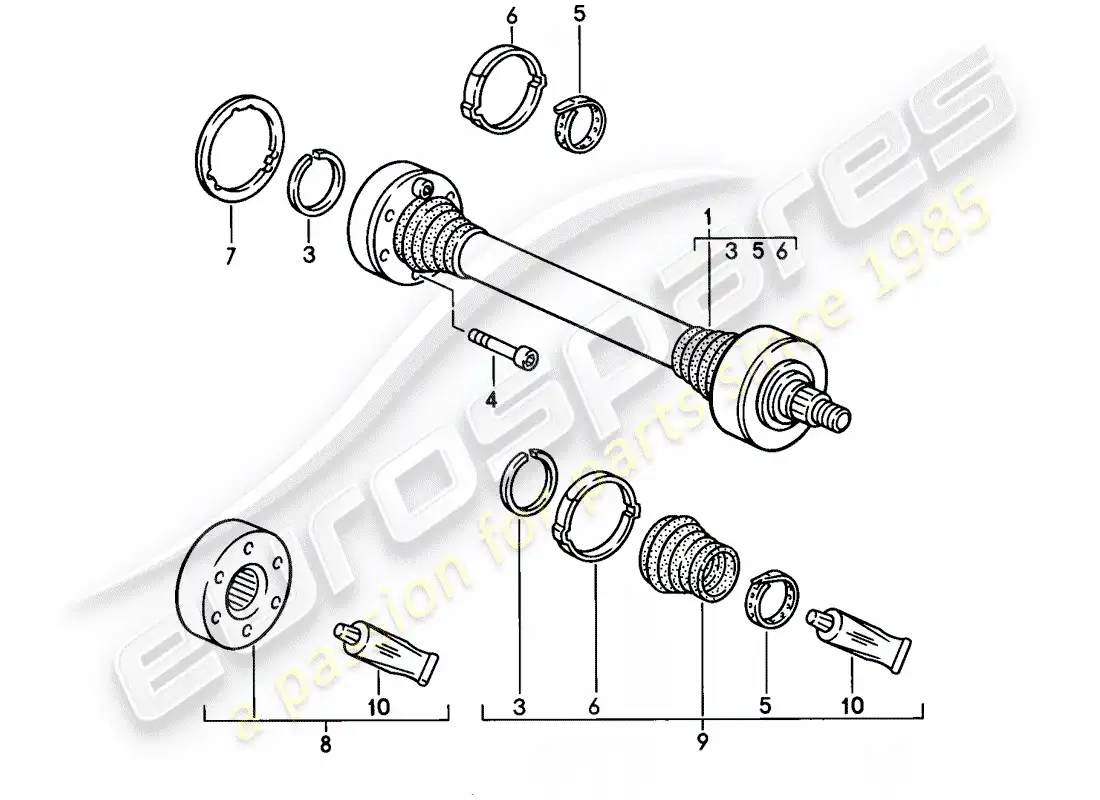porsche 1985 (928) drive shaft - f >> 92-fs841 007 - f >> 92-fs840 289 - f >> 92-fs849 562 parts diagram